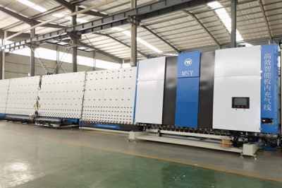 Línea automática de producción de vidrio aislante.